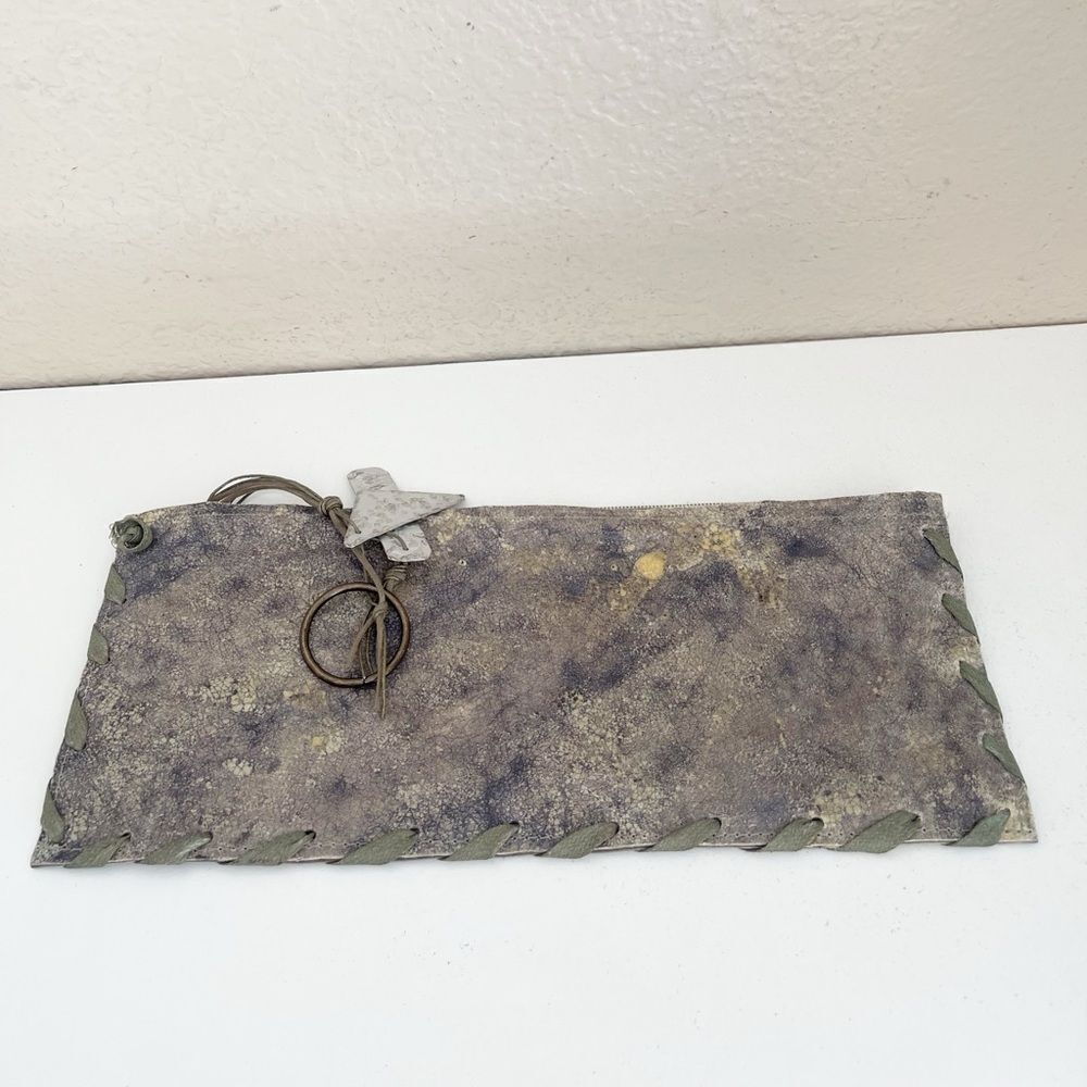 Rare Susan Riedweg Leather clutch Bag Made in USA Southwest